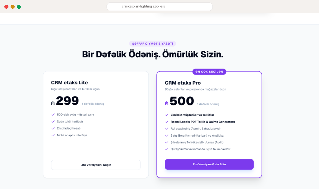 A mockup of CRM etaks's mobile app